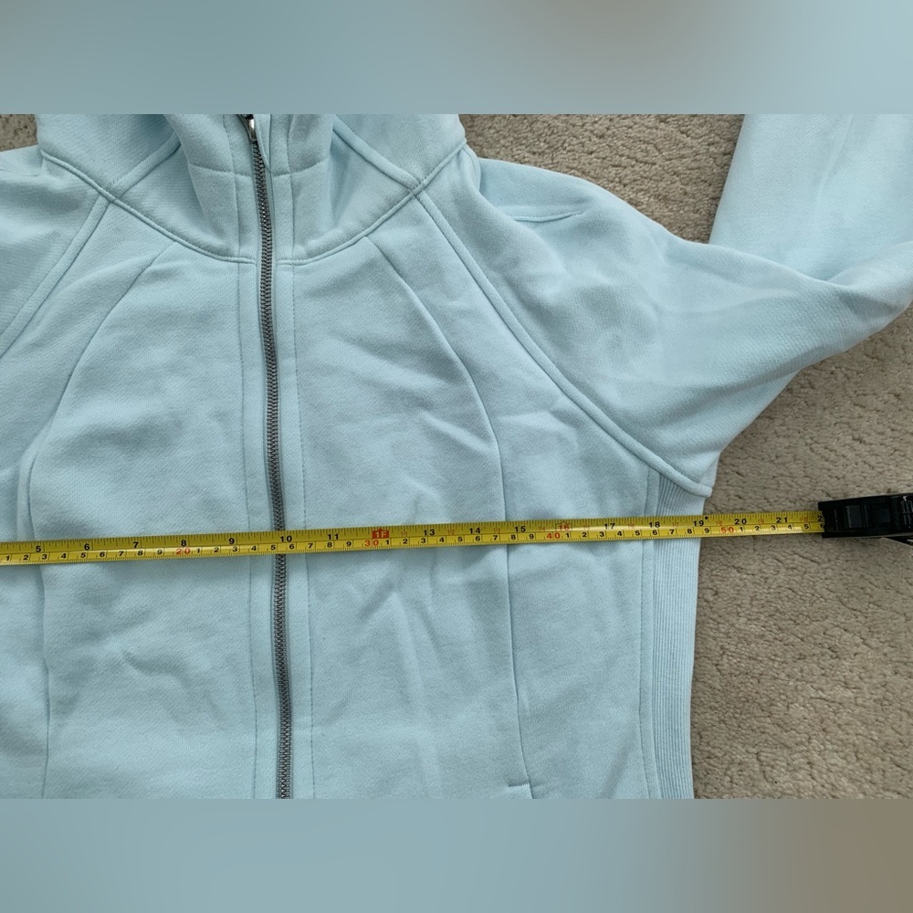 Lululemon Womens Size 12 Scuba Full-Zip Hoodie in Powder Blue Activewear Jacket - Picture 9 of 14